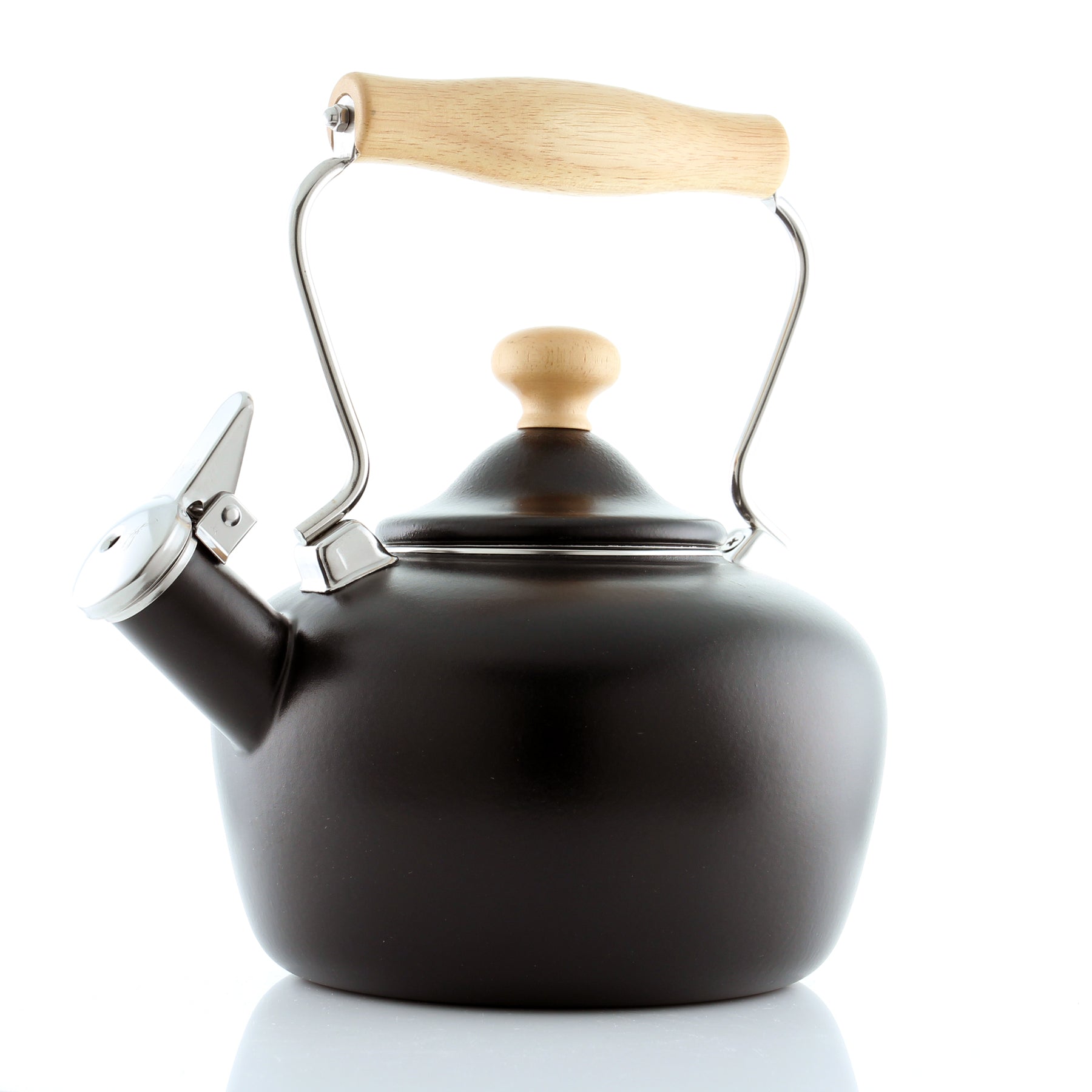 37-CARWOODKM60Degree Enamel-on-Steel Carinawood Teakettle 1.8 Quart