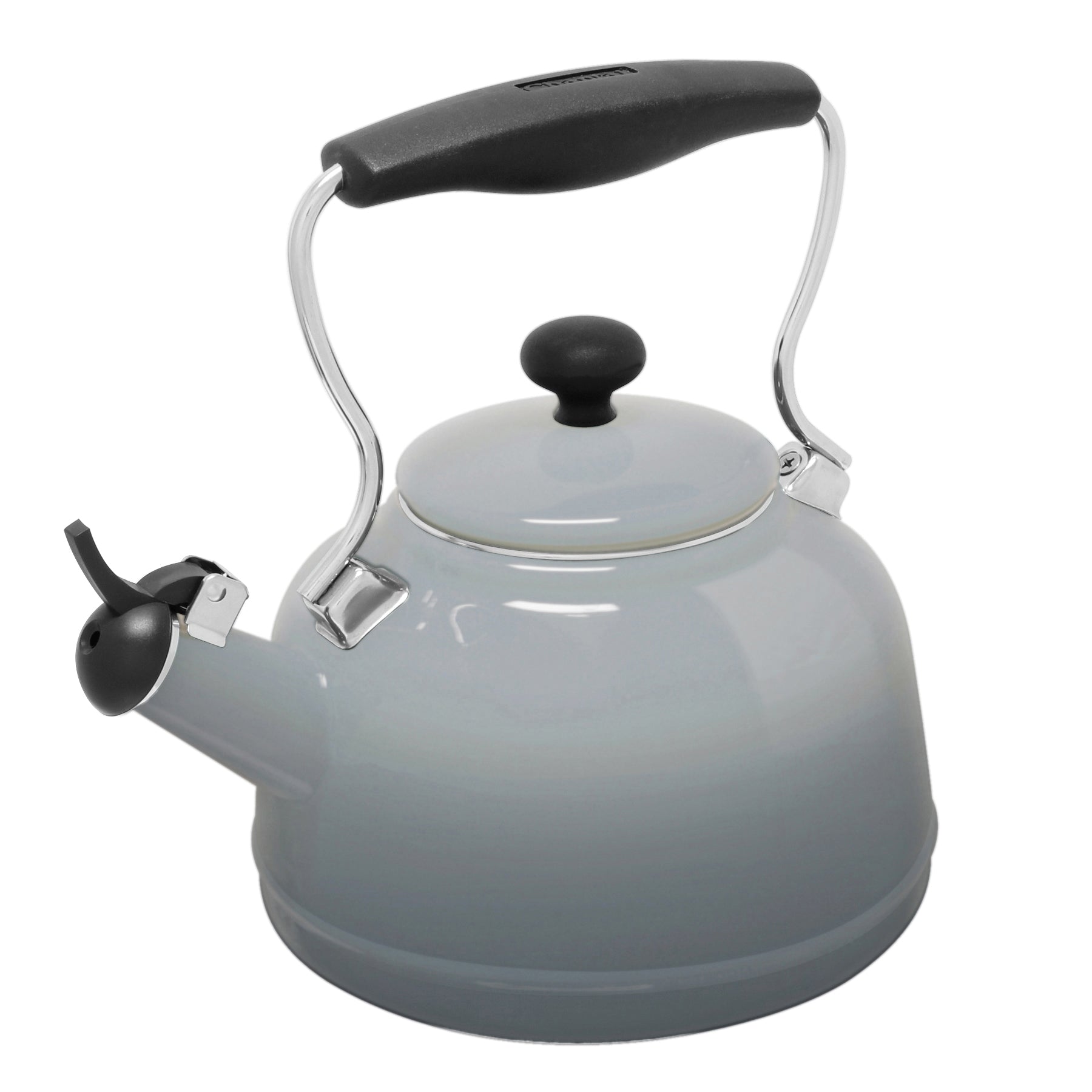 37-LAKE-OMFG enamel on steel lake teakettle 1.7 quart gray