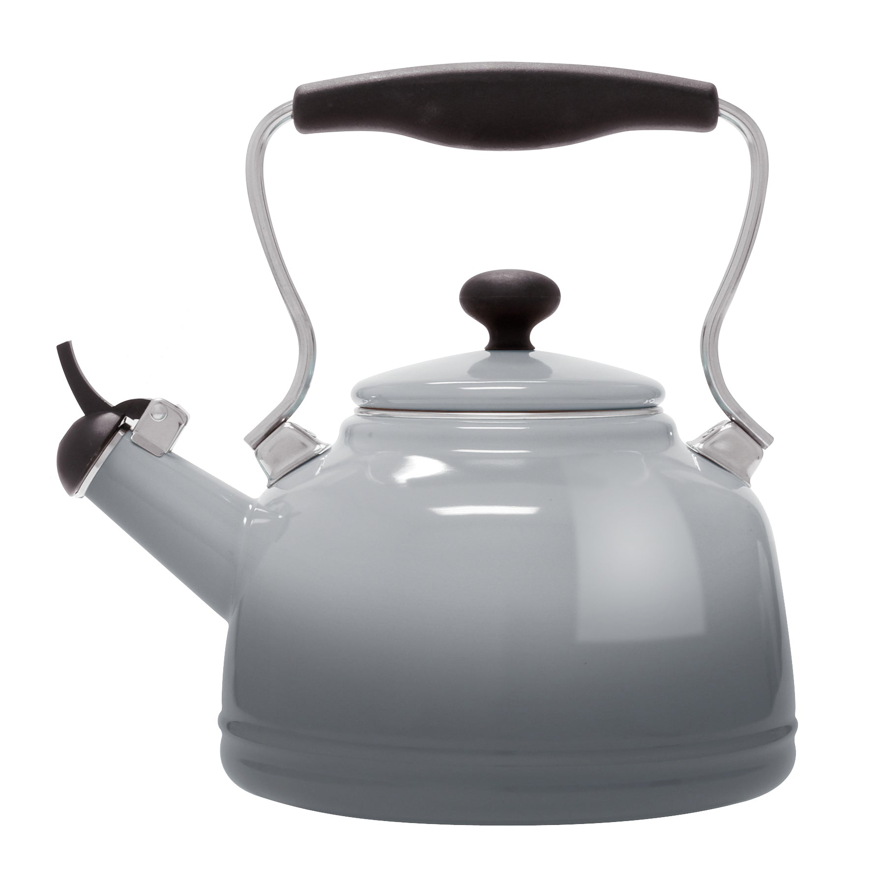 37-LAKE-OMFG2 enamel on steel lake teakettle 1.7 quart gray
