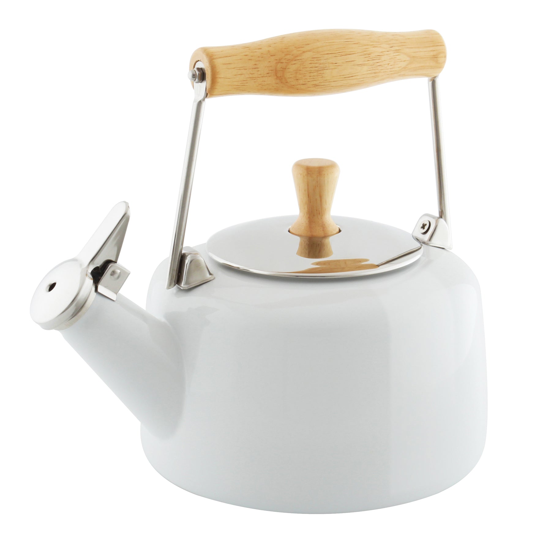 37-SVENWD2WT Enamel-on-Steel Sven Teakettle 1.4 Quarts in white