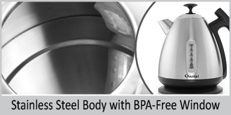stainless steel interior with bpa free water level window large opening for filling water