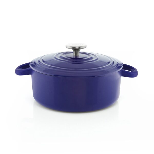 3 quart cast iron dutch oven in blue