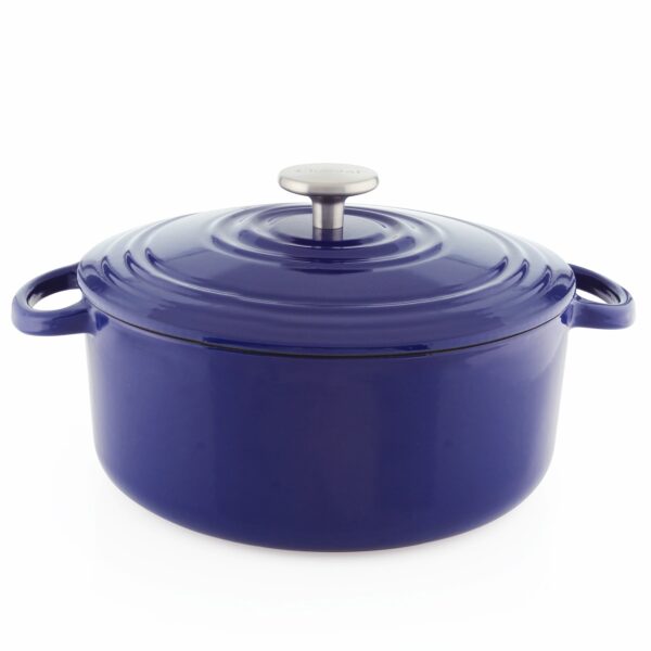 cast iron dutch oven 5 quart in cobalt blue