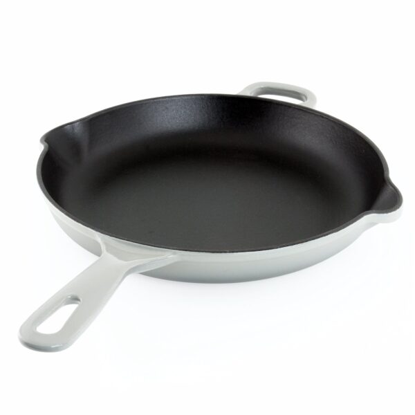 cast iron skillet 10 inch in fog grey